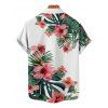 Chemise de Vacances Fleur et Feuille Tropicale Imprimées à Manches Courtes - multicolor 5XL