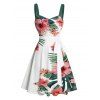 Mini Robe de Vacances Ceinturée Fleur Tropicale Imprimée Au Poitrine - multicolor XXXXXL | US 20