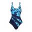 Maillot de Bain Rayé Fleur Imprimée Une-Pièce - Bleu XXL | US 12