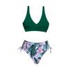 Maillot de Bain Bikini Croisé à Demi-Pièce à Lacets - Vert profond S | US 4