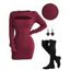 Solid Color Cable Knit Cut Out Mini Sweater Dress And Lace Up Over The Knee Boots Heart Rose Rivet Drop Earrings Outfit - Rouge foncé S | US 4