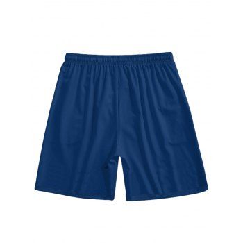 Drawstring Solid Color Elastic Waist Beach Shorts 