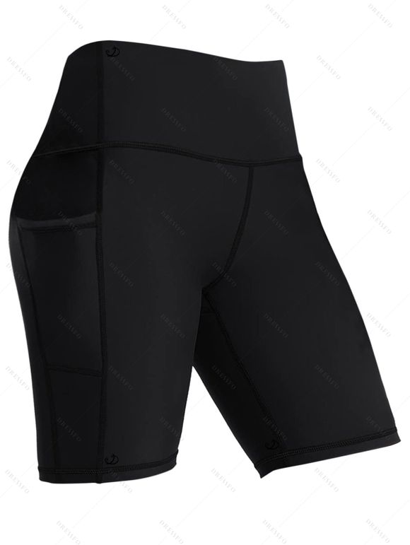 Bas de Maillot de Bain Modeste à Taille Haute en Couleur Unie - Noir XXXL | US 14