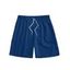 Short de Plage à Taille Elastique en Couleur Unie avec Cordon de Serrage pour Hommes - Bleu profond S