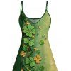 Mini Robe Cloche de Lucky Imprimée à Bretelle Fine pour Extérieur - Vert profond XXXXXL | US 20