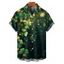 Chemise Pois Imprimé Boutonnée à Manches Courtes - Vert profond 5XL