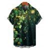 St. Patrick's Day Lucky Glasses Light Spots Print Asymmetric Hem Midi Dress And Short Sleeve Shirt Matching Outfit - Vert profond S | US 4