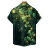 St. Patrick's Day Lucky Glasses Light Spots Print Asymmetric Hem Midi Dress And Short Sleeve Shirt Matching Outfit - Vert profond S | US 4