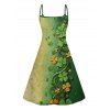 St. Patrick's Day Lucky Glassed Print A Line Mini Dress And Short Sleeve Shirt Matching Outfit - Vert profond S | US 4