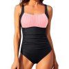 Maillot de Bain de Vacances Plissé Une-Pièce - Rose clair XL | US 10