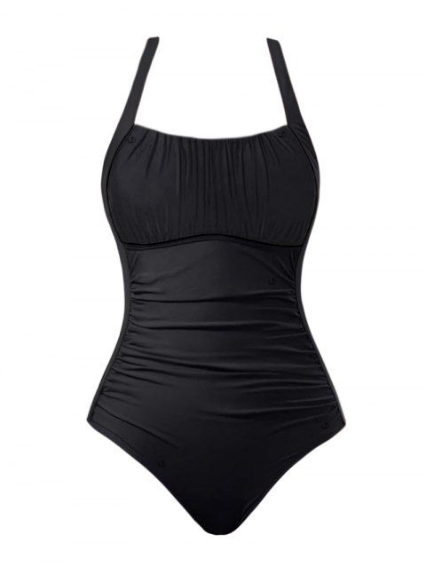 Maillot de Bain de Vacances Plissé Une-Pièce