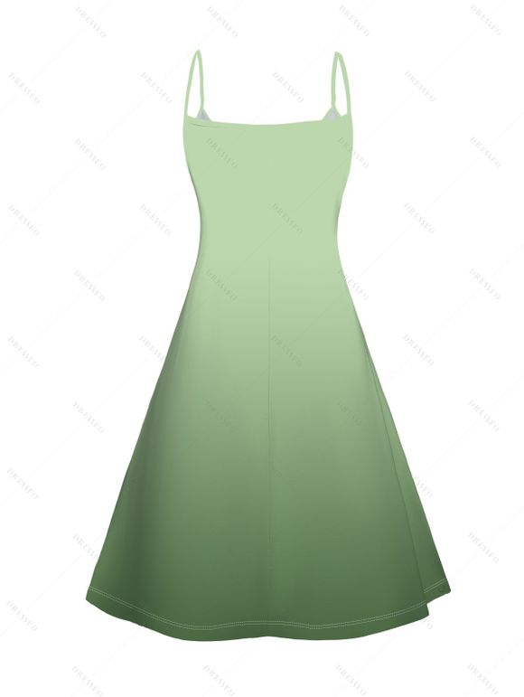 Mini Robe de Bracelet Ombré Imprimé à Bretelle Fine pour Femme - Vert clair XXL | US 14
