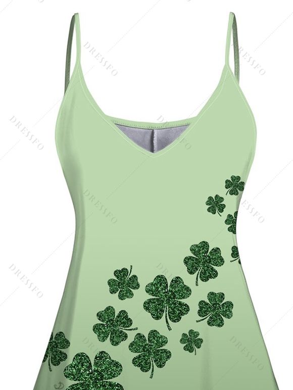 Mini Robe de Bracelet Ombré Imprimé à Bretelle Fine pour Femme - Vert clair XXL | US 14