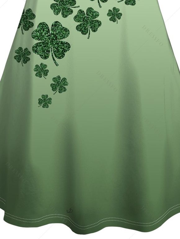 Mini Robe de Bracelet Ombré Imprimé à Bretelle Fine pour Femme - Vert clair XXL | US 14