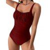 Maillot de Bain de Vacances Plissé Une-Pièce - Rouge foncé XL | US 10