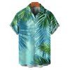 Chemise de Vacances Arbre de Palmier Imprimé à Manches Courtes - Vert clair 5XL