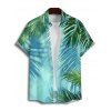 Chemise de Vacances Arbre de Palmier Imprimé à Manches Courtes - Vert clair 5XL