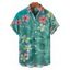 Chemise de Vacances Fleur D'Eau Imprimée Boutonnée à Manches Courtes - Vert profond 5XL