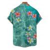 Chemise de Vacances Fleur D'Eau Imprimée Boutonnée à Manches Courtes - Vert profond 5XL