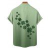 Chemise Boutonnée Ombrée Trèfle Imprimé à Manches Courtes - Vert clair 5XL