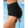 Bas de Maillot de Bain Plissé Croisé en Couleur Unie - Noir XL | US 10