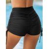 Bas de Maillot de Bain Plissé Croisé en Couleur Unie - Noir XL | US 10