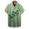 Ombre Lucky Clover Print St. Patrick's Day Mini Dress And Short Sleeve Shirt Matching Outfit - Vert clair S | US 4