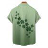 Ombre Lucky Clover Print St. Patrick's Day Mini Dress And Short Sleeve Shirt Matching Outfit - Vert clair S | US 4