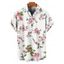 Chemise de Vacances Fleur Imprimée Boutonnée à Manches Courtes - Blanc 5XL