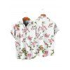 Chemise de Vacances Fleur Imprimée Boutonnée à Manches Courtes - Blanc 5XL