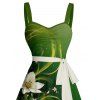 Mini Robe Ceinturée Fleur Imprimée - Vert profond XXXXXL | US 20