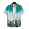 Chemise de Vacances de Plage Arbre Imprimé Boutonnée à Manches Courtes - Vert clair S