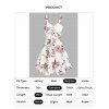 Flower Print Bowknot Ruffled Mini Dress And Short Sleeve Shirt Matching Outfit - Blanc S | US 4