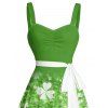 Mini Robe Ceinturée Trèfle Imprimé - Vert XXXXXL | US 20