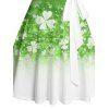 Mini Robe Ceinturée Trèfle Imprimé - Vert XXXXXL | US 20