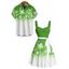 St. Patrick's Day Lucky Clover Print Belted Mini Dress And Short Sleeve Shirt Matching Outfit - Vert S | US 4