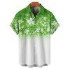 St. Patrick's Day Lucky Clover Print Belted Mini Dress And Short Sleeve Shirt Matching Outfit - Vert S | US 4