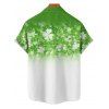 St. Patrick's Day Lucky Clover Print Belted Mini Dress And Short Sleeve Shirt Matching Outfit - Vert S | US 4