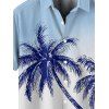 Chemise de Plage de Vacances Arbre de Palmier Imprimée Boutonnée à Manches Courtes - Bleu clair 5XL