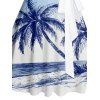 Mini Robe de Plage Hawaiien Palmier Imprimé Ceinturée - Bleu clair XXXXXL | US 20