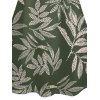 Mini Robe de Vacances Hawaiien Feuille Tropicale Imprimée à Bretelle Fine - Vert profond XXXXXL | US 20