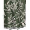 Chemise de Vacances Hawaïen Feuille Tropicale Imprimée Partout à Manches Courtes - Vert profond 5XL