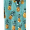 Chemise de Vacances Hawaïen Boutonnée Ananas Imprimé à Manches Courtes - Vert clair 5XL