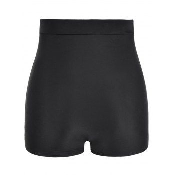 Solid Color Ruched Swim Boy Short Bikini Bottoms