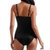 Maillot de Bain Tankini Tordu Plongeant à Taille Haute à Bretelle Ajustable Deux Pièces - Noir S | US 4