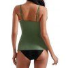 Maillot de Bain Tankini Tordu Plongeant à Taille Haute à Bretelle Ajustable Deux Pièces - Vert clair XL | US 10