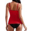 Maillot de Bain Tankini Tordu Plongeant à Taille Haute à Bretelle Ajustable Deux Pièces - Rouge XL | US 10