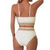 Maillot de Bain Tankini Côtelé Zigzag Imprimé Coloré à Taille Haute à Armature - Blanc XL | US 10