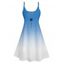 Robe de Vacances Ombre à Bretelles Spaghetti Imprimé Palmier - Bleu clair S | US 4