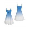 Robe de Vacances Ombre à Bretelles Spaghetti Imprimé Palmier - Bleu clair S | US 4